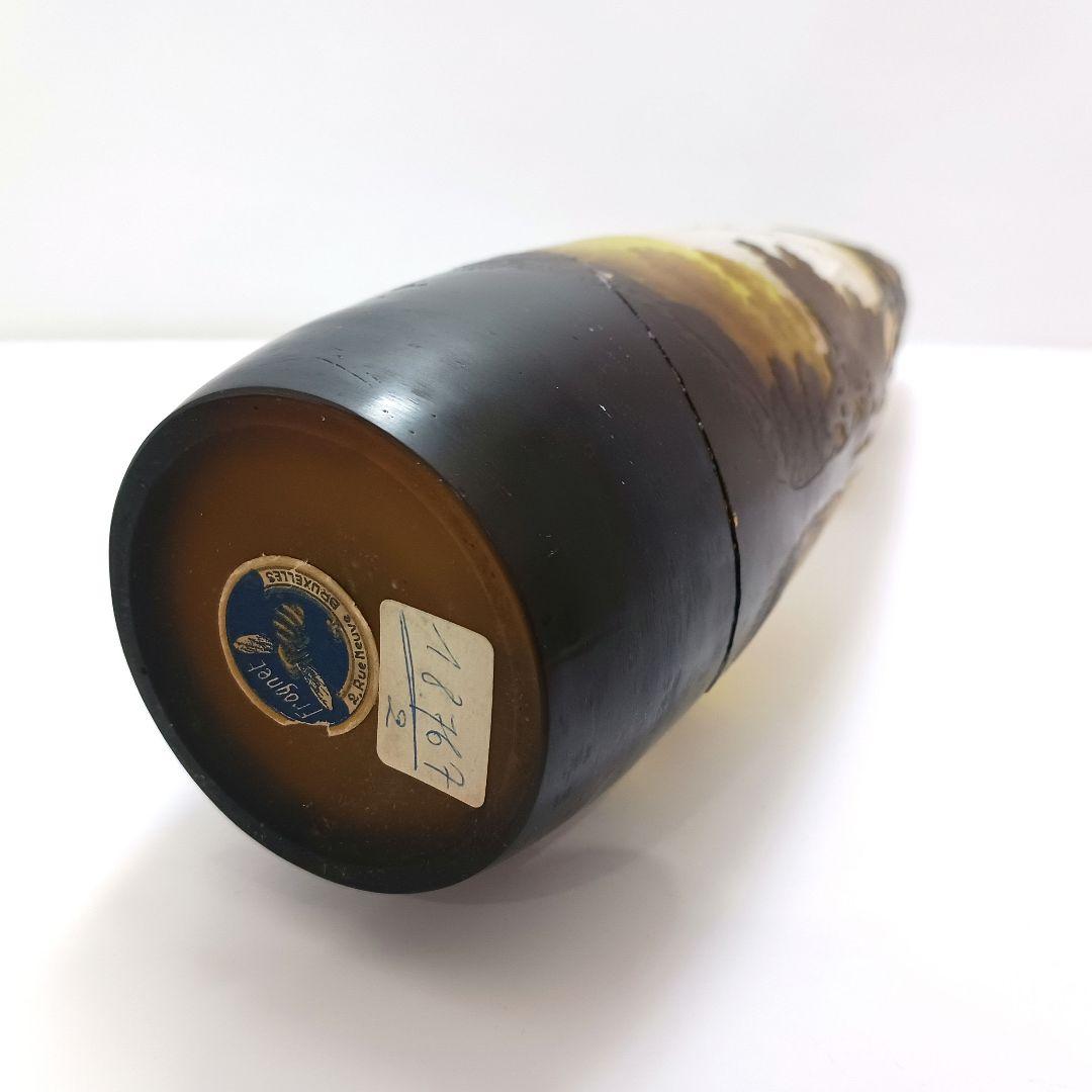 S189-2 エミールガレ 多層ガラス 湖畔文 花瓶 一輪挿し 難あり　HHH