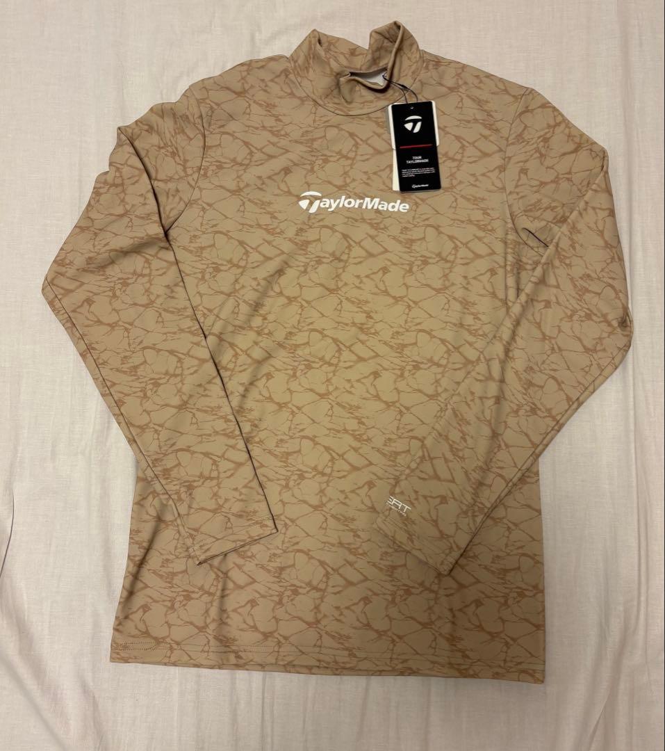 【新品未使用】TaylorMade ゴルフシャツ M ベージュ 長袖　裏起毛