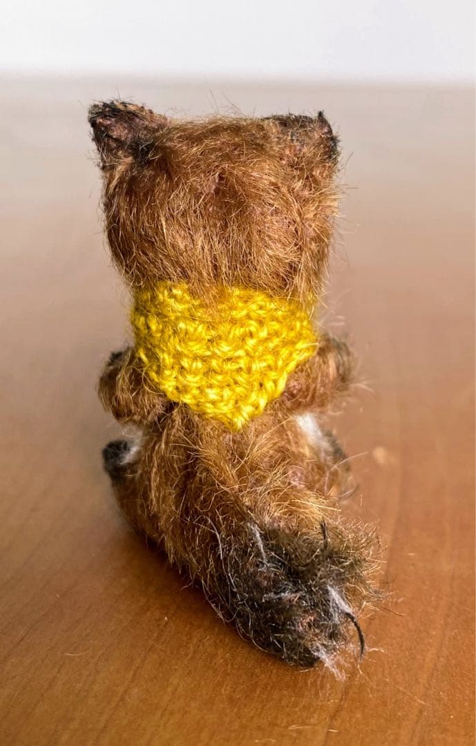 moriのえほん様　黄色スカーフのたぬき　ぬいぐるみ　ミニチュア　ハンドメイド