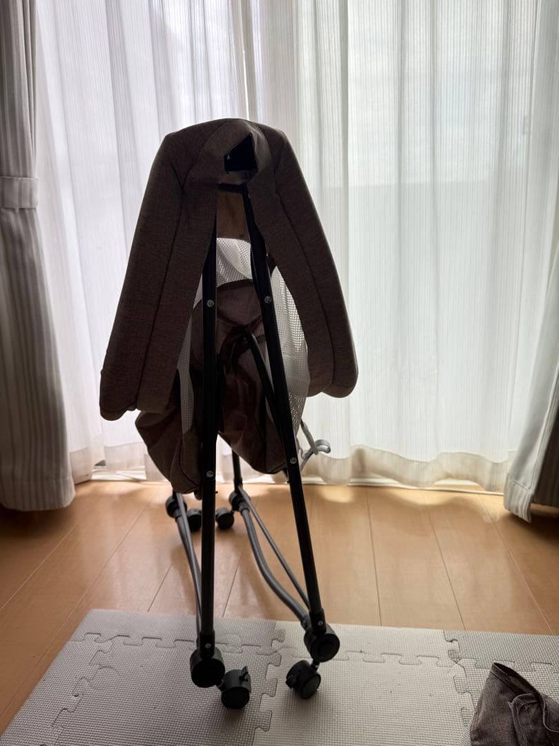 【美品】折りたたみベビーベッド コンパクト 持ち運び便利 出産準備