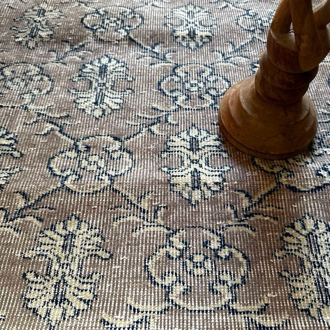 超大判162×282レアボタニカル紋章 グレージュ　トルコヴィンテージラグ