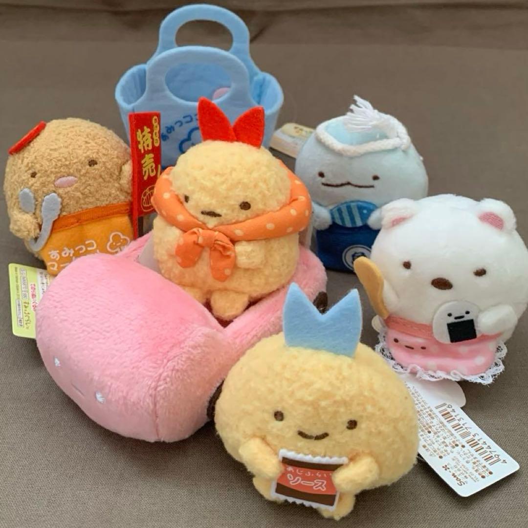 [1997]すみっコぐらし　てのりぬいぐるみ　えびふらいのしっぽのおつかい　７点