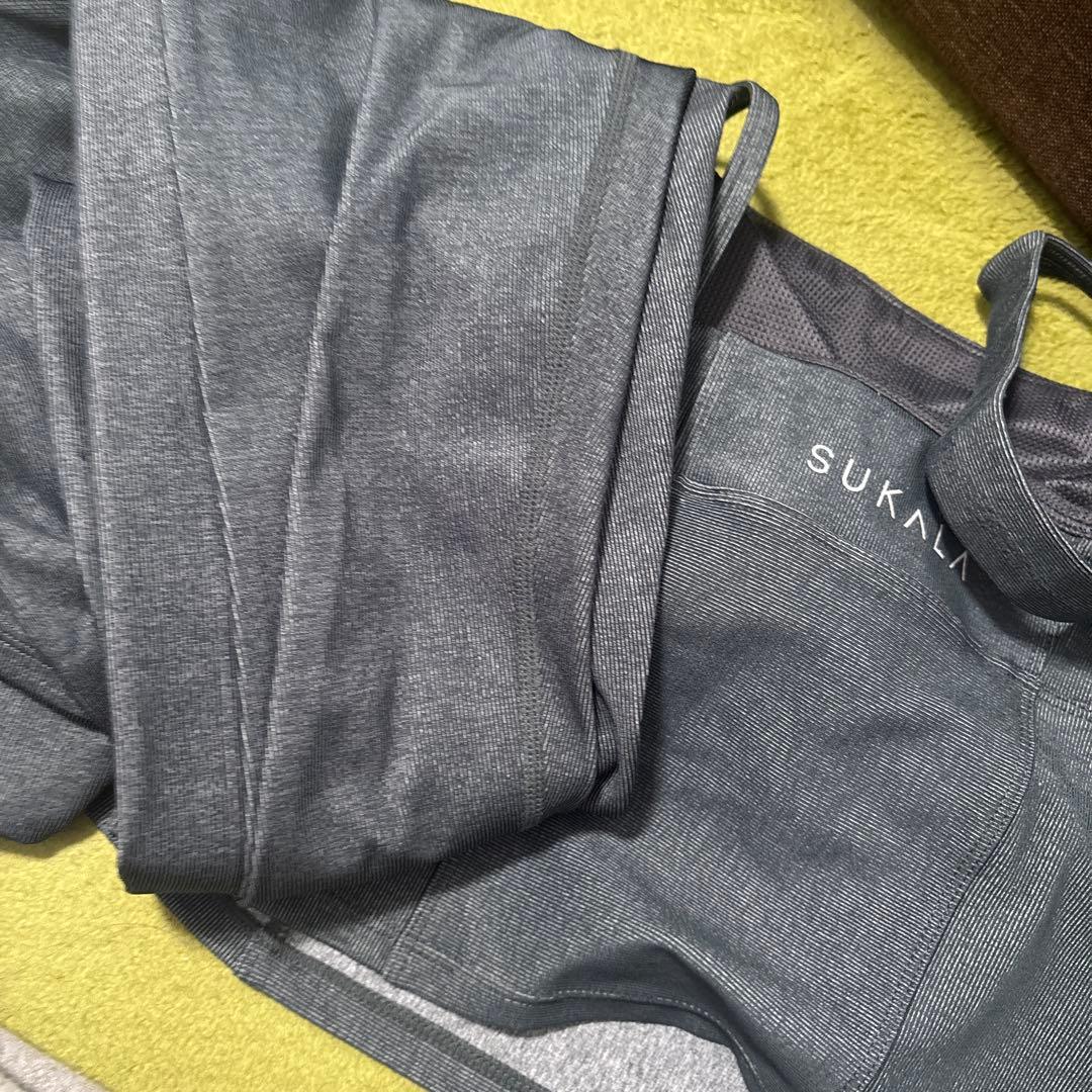 sukala リブデニムショートキャミソール　レギンス　セット　Sサイズ