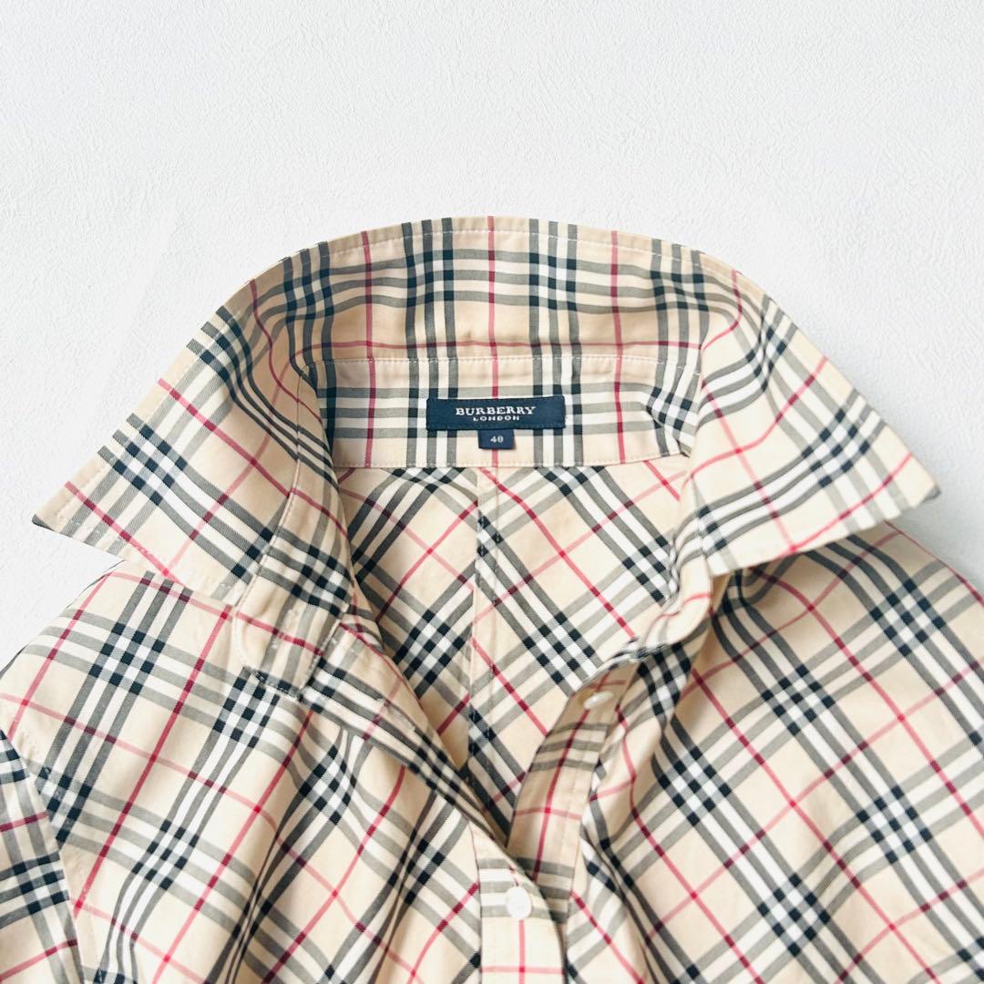 ✳︎バーバリー✳︎ ノバチェック シャツ ロゴ刺繍 40