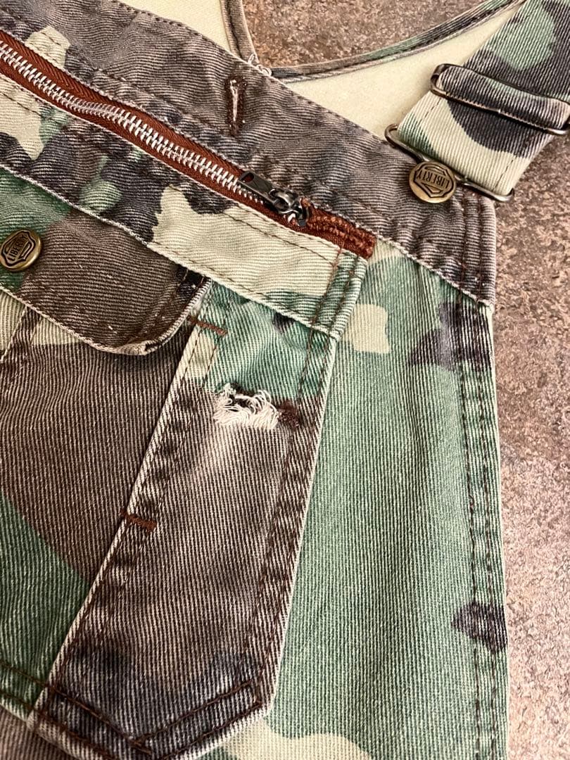 80s LIBERTY ヴィンテージ カモフラ オーバーオール W40程 迷彩