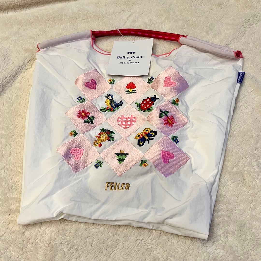 FEILER ボール&チェーン 刺繍 エコバッグ お花 ハイジ フェイラー