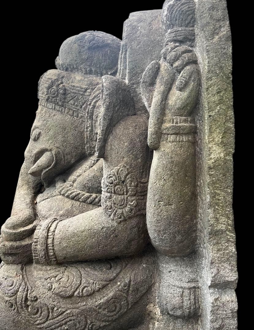 ⭐️ガネーシャの石像⭐️座像⭐️置物オブジェ⭐️アンティーク⭐️ヒンドゥー教の神様⭐️重量物