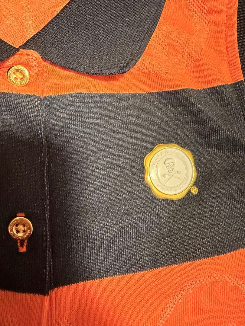 レディース ポロシャツ ノースリーブ オレンジ ネイビー