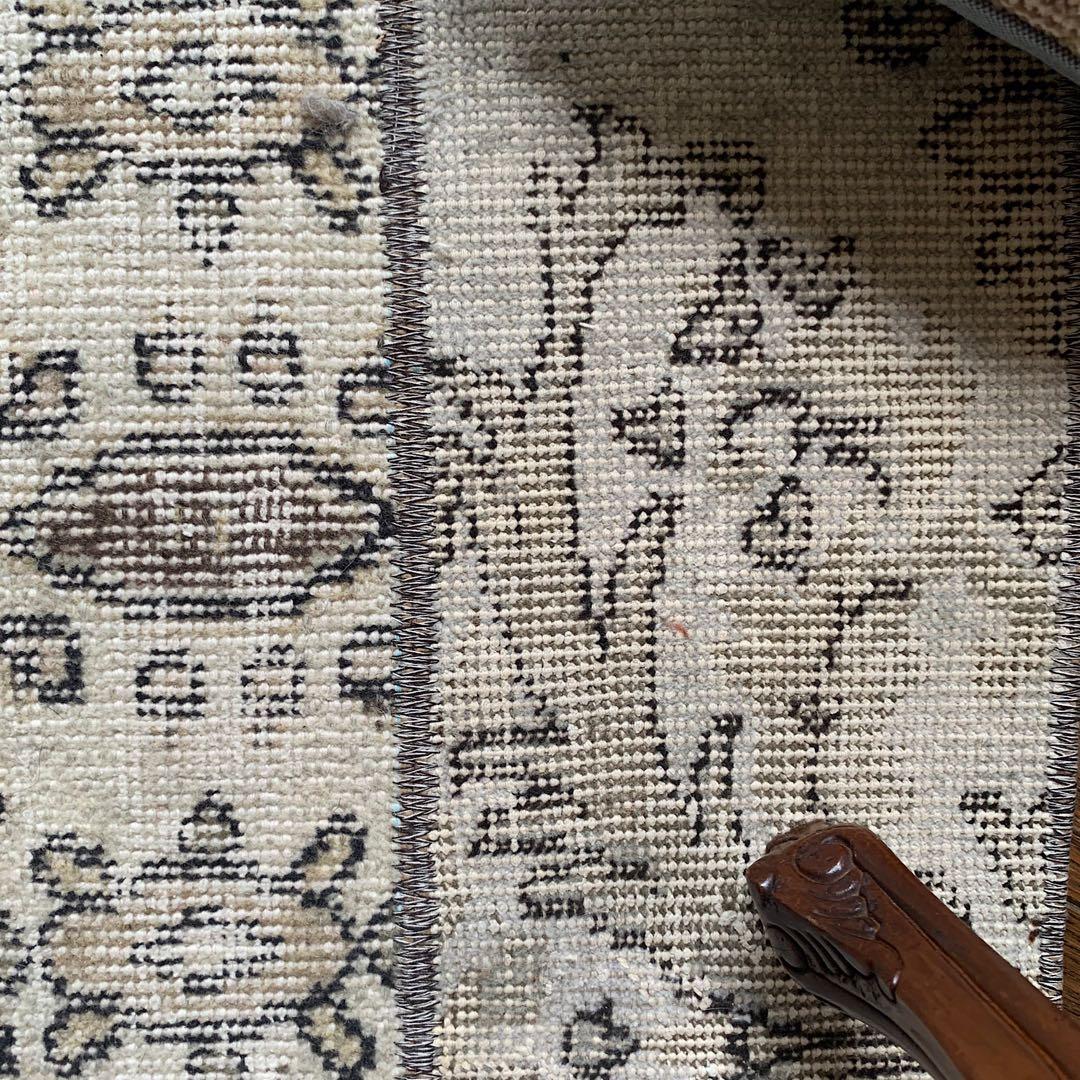 トルコヴィンテージラグ　ランナー　147×51アイボリー　グレージュ　トルコラグ