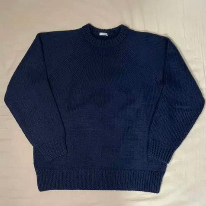 9*様 Comoli ハンドクルーネックニット ネイビー サイズ2