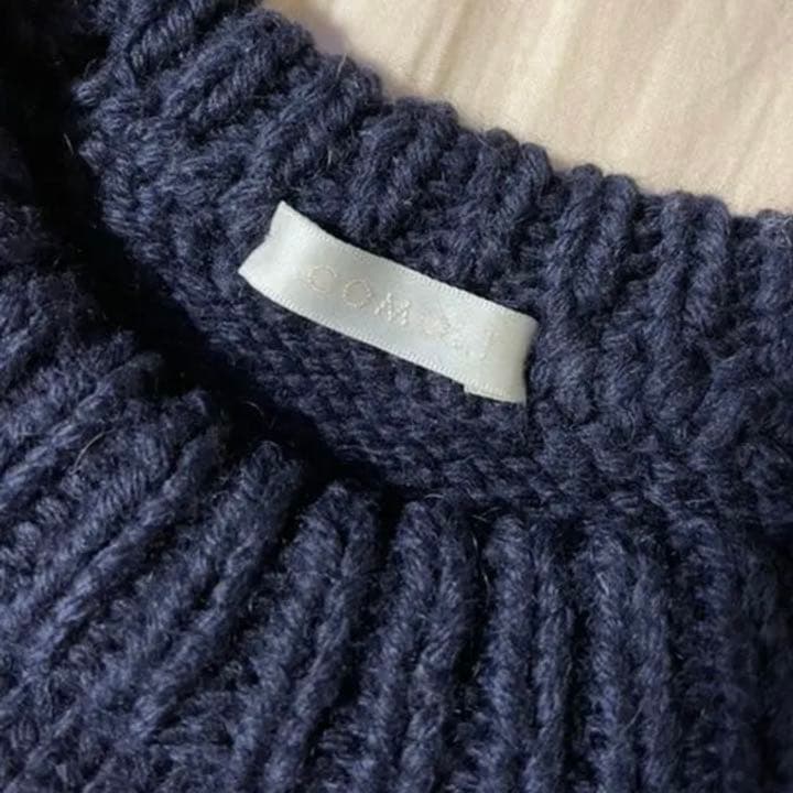9*様 Comoli ハンドクルーネックニット ネイビー サイズ2