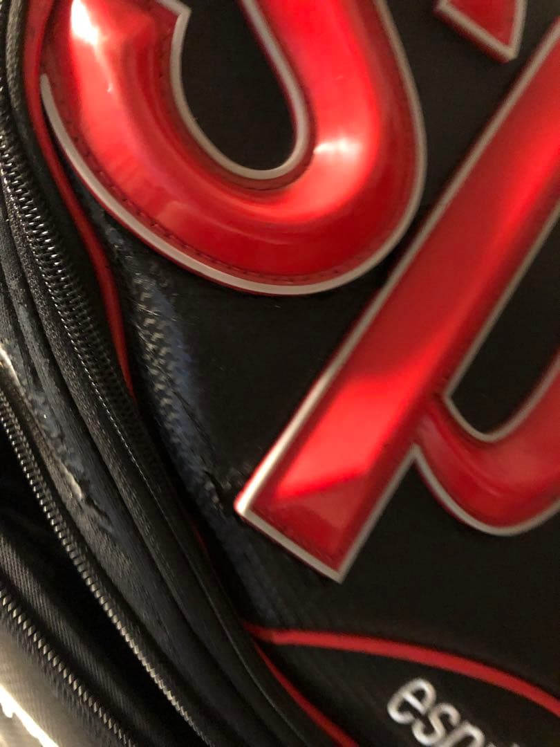 【送料込み】希少レア　ルコックスポルティフ　キャディバック　黒X赤　ゴルフバッグ