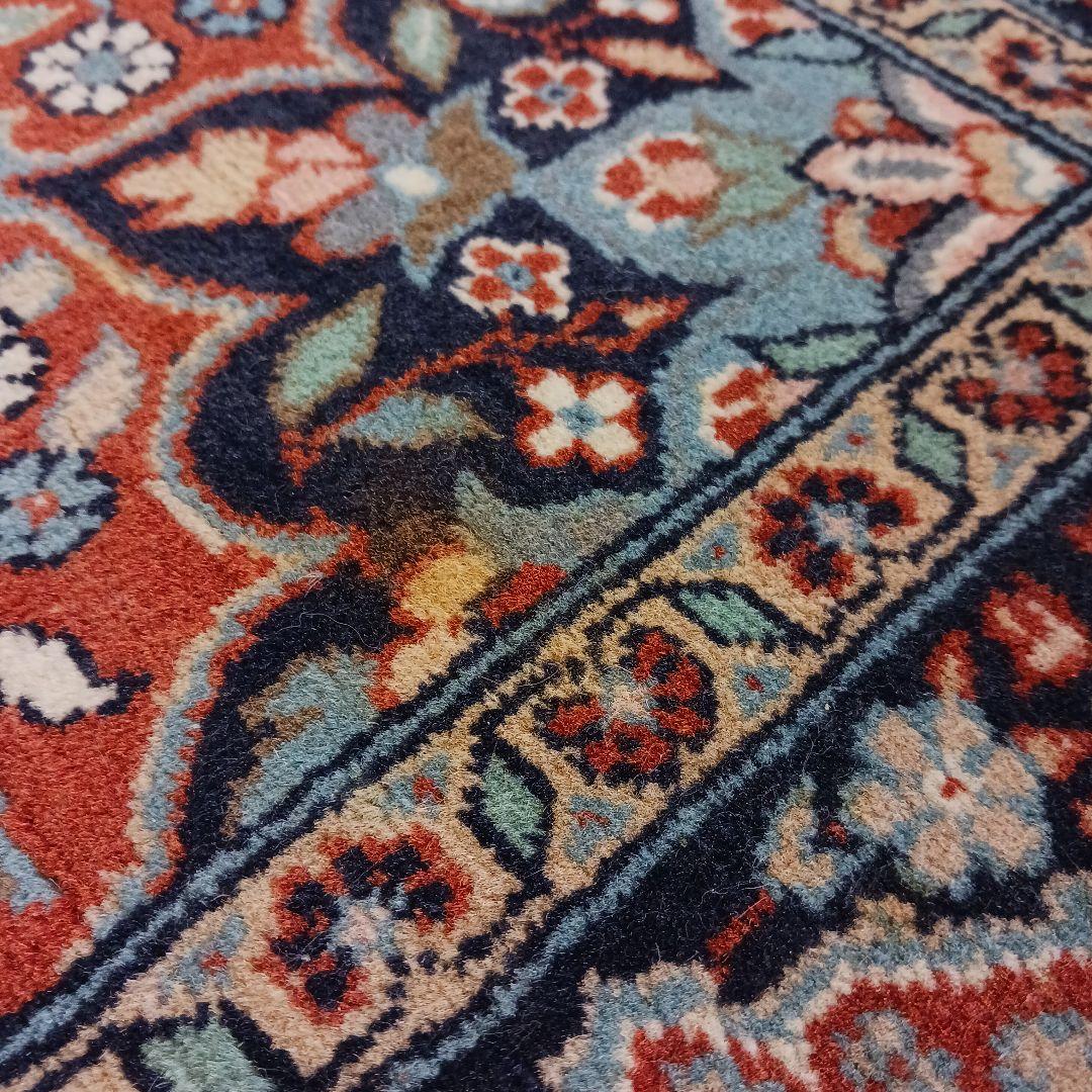 Y2651 高級トルコ絨毯 ウール 手織り 158×96㎝ 小花柄