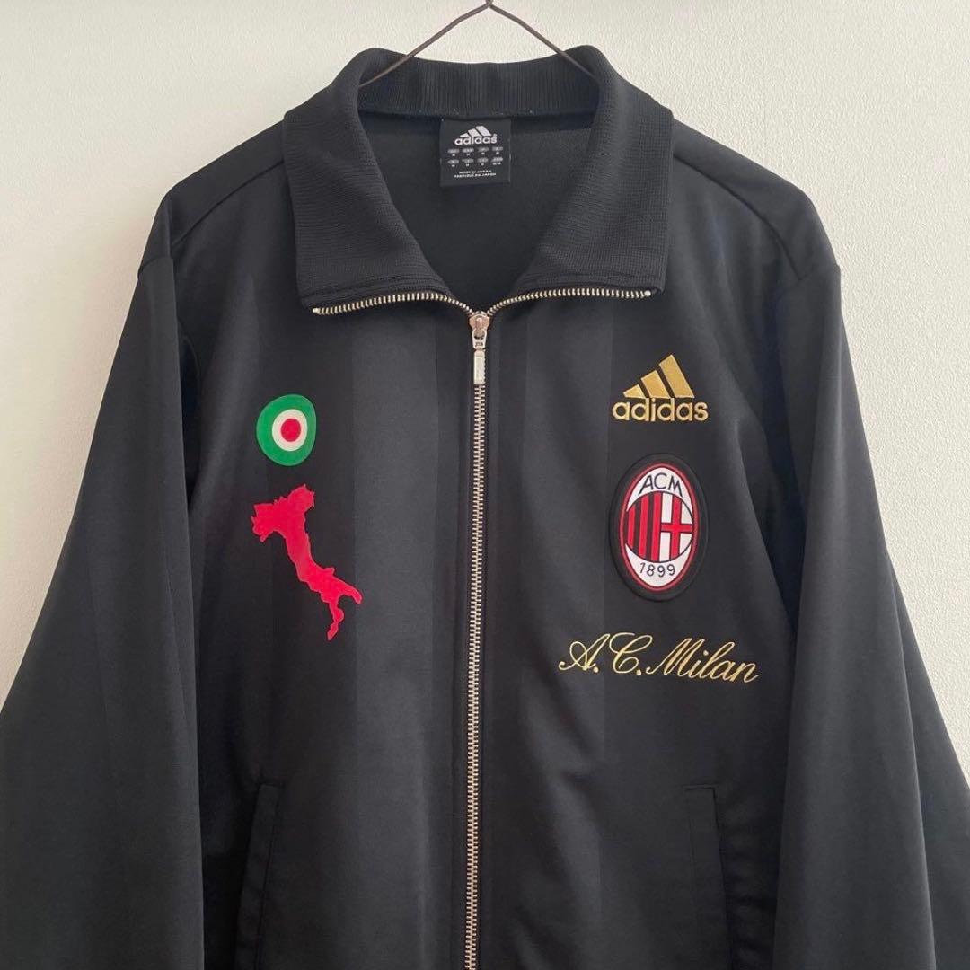 ACミラン　ブラック　ジャージ　ジャケット　サッカー　ユニフォーム　シャツ　古着