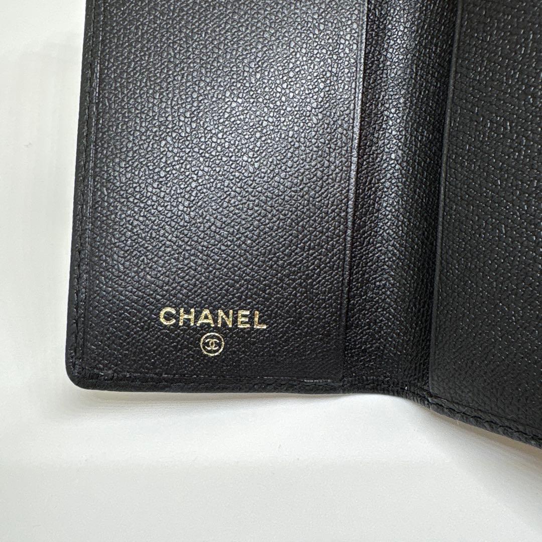国内正規品CHANELココマークカードケース名刺二つ折りブラックゴールド金具