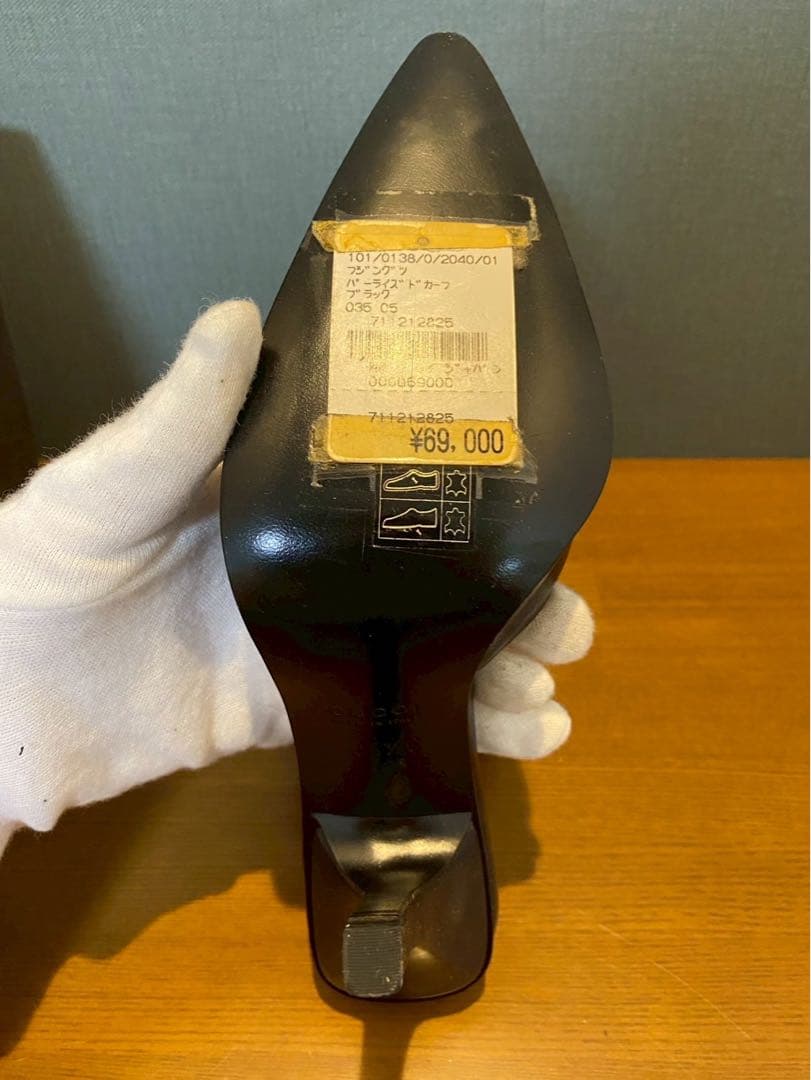 GUCCI グッチ　アンクルストラップ　ミュール　パンプス　ピンヒール