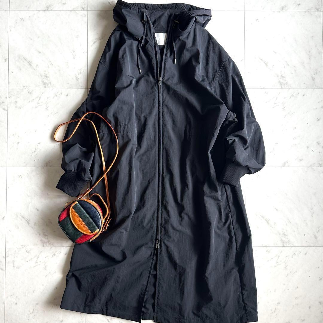 極美品 アイシービー 撥水 大きいサイズ44 ロングマウンテンパーカー 黒