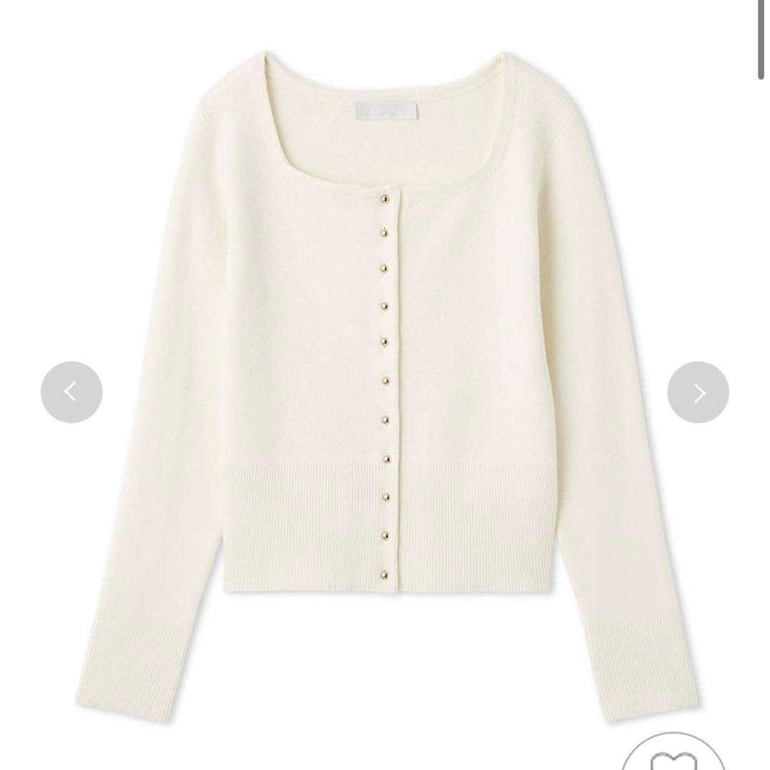 CELFORD スクエアネックラメニットカーディガン