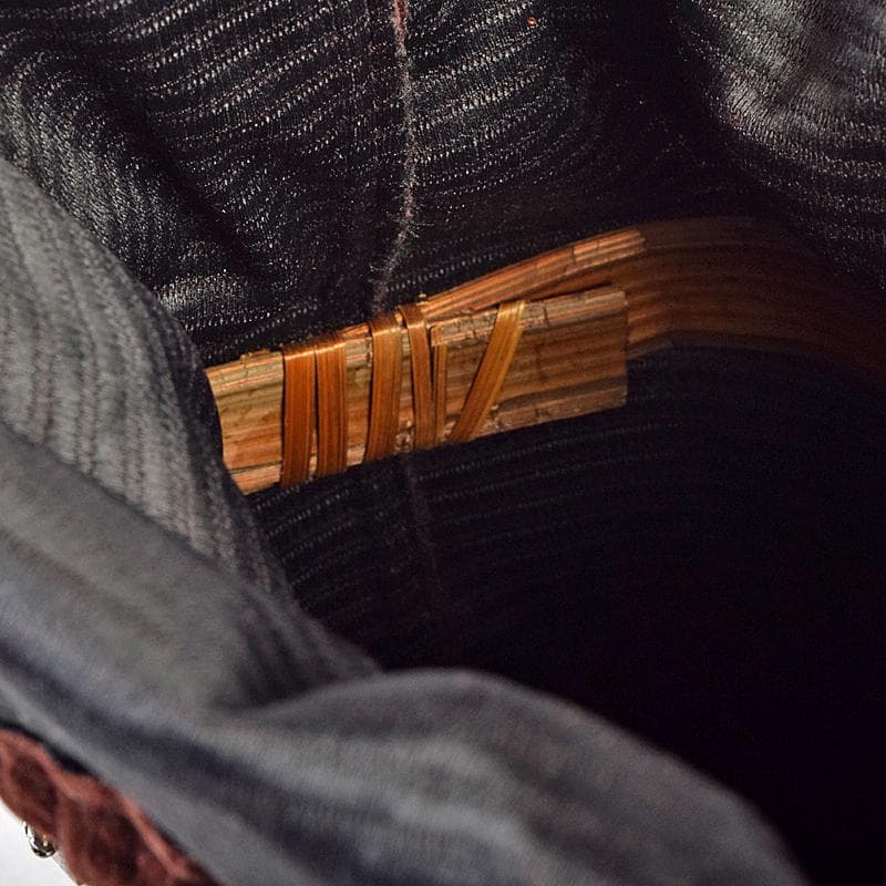 茶道具　御所篭　茶籠　黒楽茶碗　棗など　八点　一式　仕覆付　M　R9459