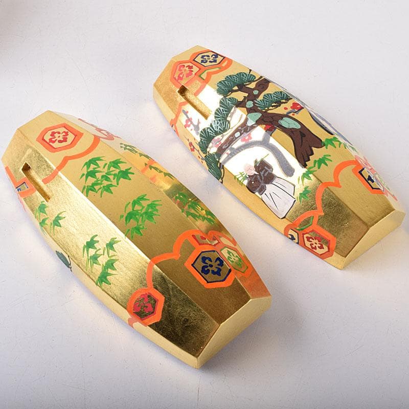 茶道具　中村湖彩作　金蒔絵　 ふりふり　香合　共布共箱　 V　R8059