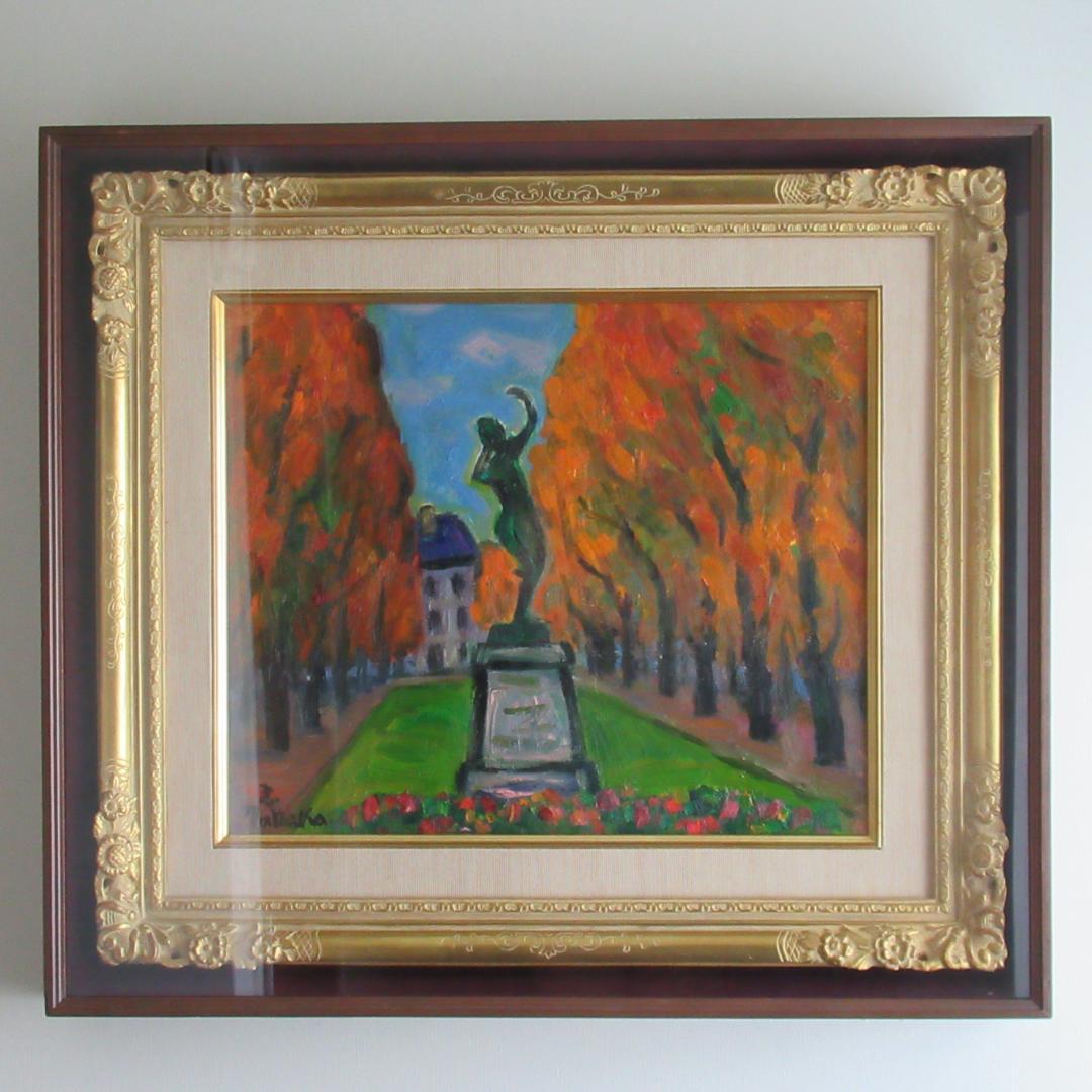 真作　田中忠雄「ルクセンブルグ秋色」F8号　神戸　北海道　宗教画 送料込