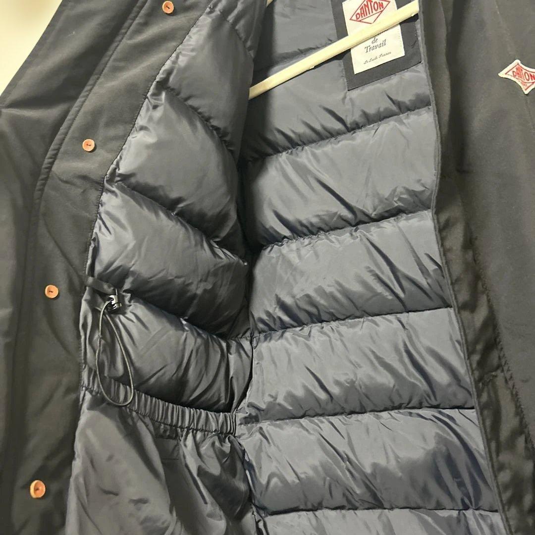DANTON ブラック ダウンジャケット フード付き　サイズ40
