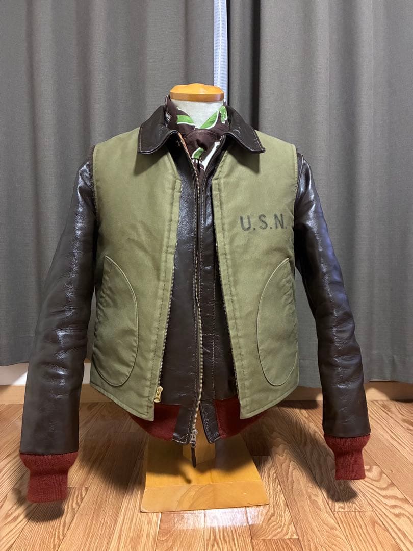 トイズマッコイ　U.S.N. デッキベスト　アルパカベスト オリーブ