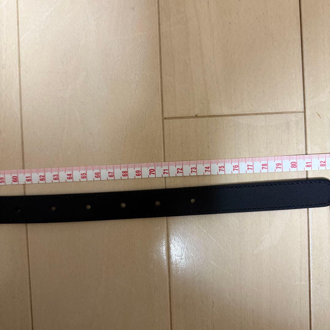 黒レザー グッチ　GG ロゴ ベルト