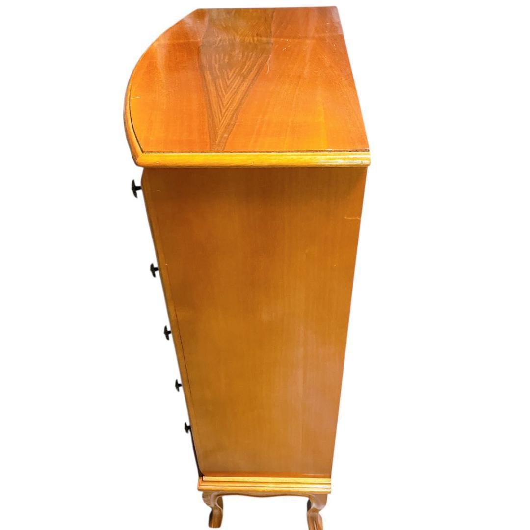 【★希少★】おしゃれ　イタリア製　象嵌　5段　チェスト　猫脚　アンティーク　家具