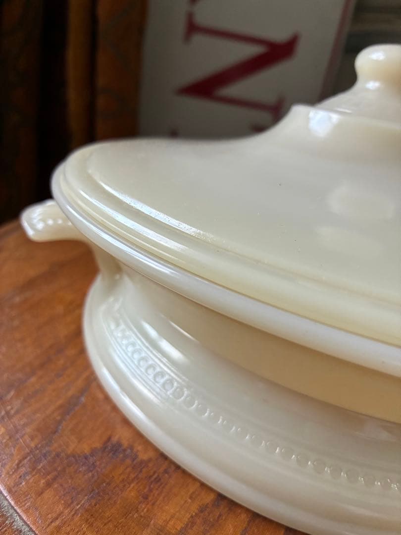 ファイヤーキング　パイ　プレート　キャセロール　アイボリー　テーブルサーバー美品