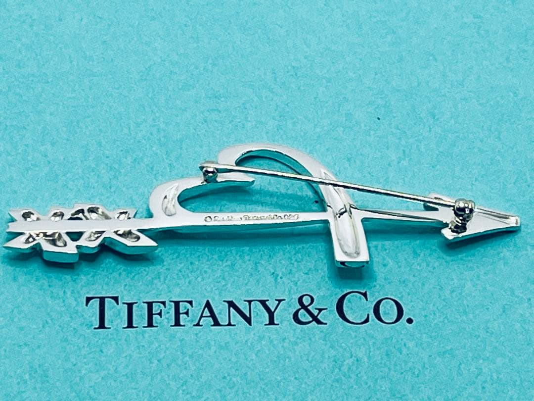 h801 美品　オールド　ティファニー　ハート&アロー　ブローチ　シルバー925