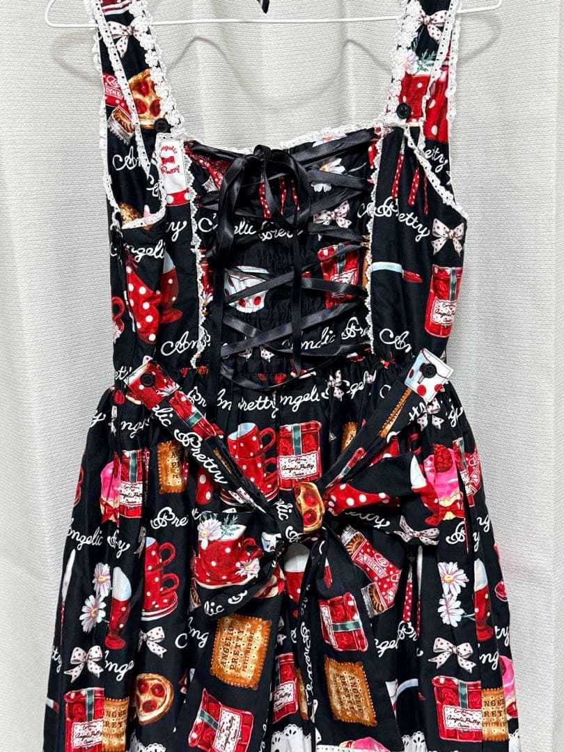 French cafe ジャンパースカート　カチューシャ　オーバーニー　セット