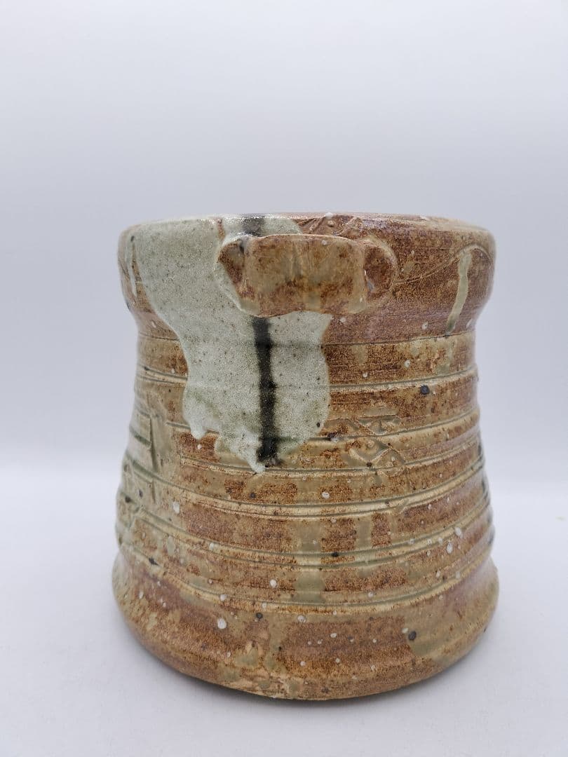 c674 水指 美濃伊賀 山吹窯 佐治光寿 木箱 茶道具 古物