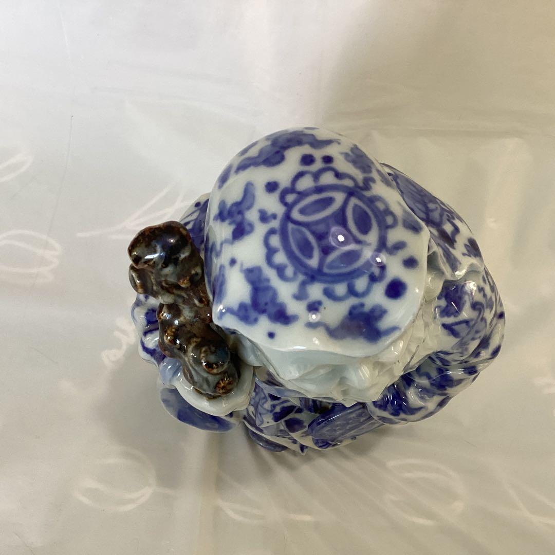 寿老人　染め付け　七福神　福禄寿　縁起物　長寿　置物　インテリア