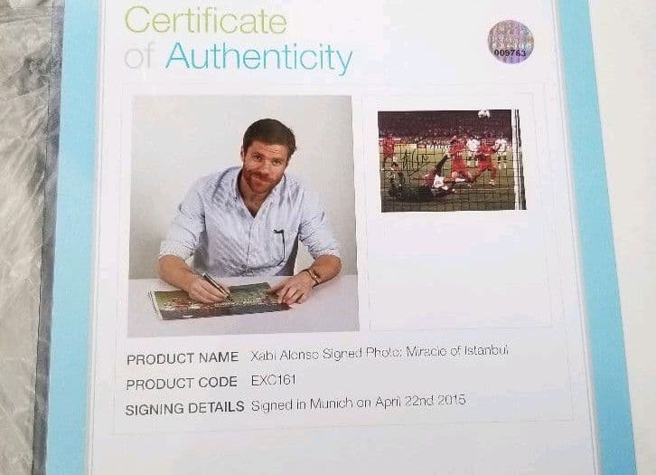 シャビ・アロンソ　直筆サイン　フォトグラフ　サイン　写真　シャビエル・アロンソ
