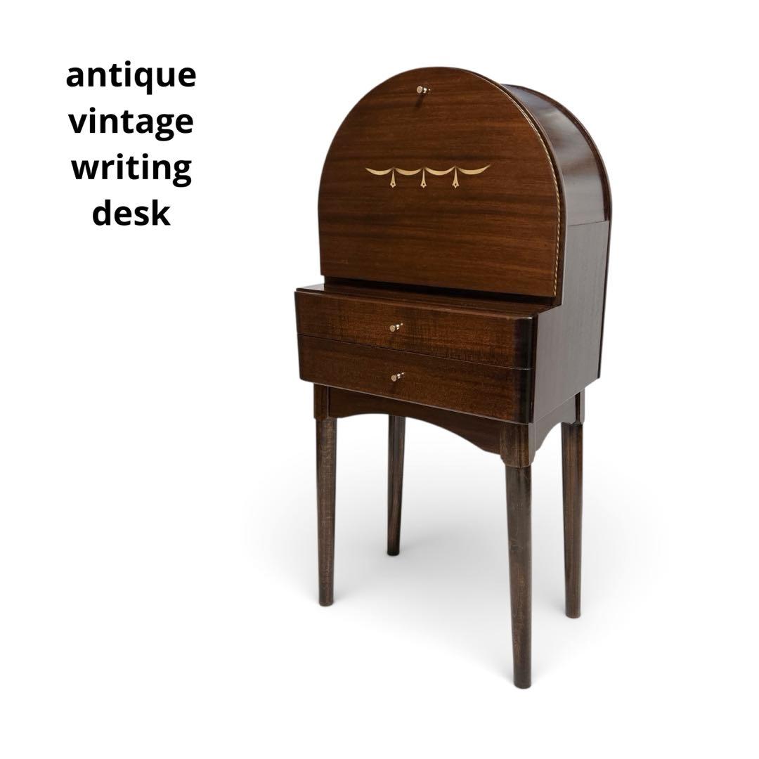 ライティングデスク ライティングビューロー 書斎　アンティーク 昭和レトロ 木製