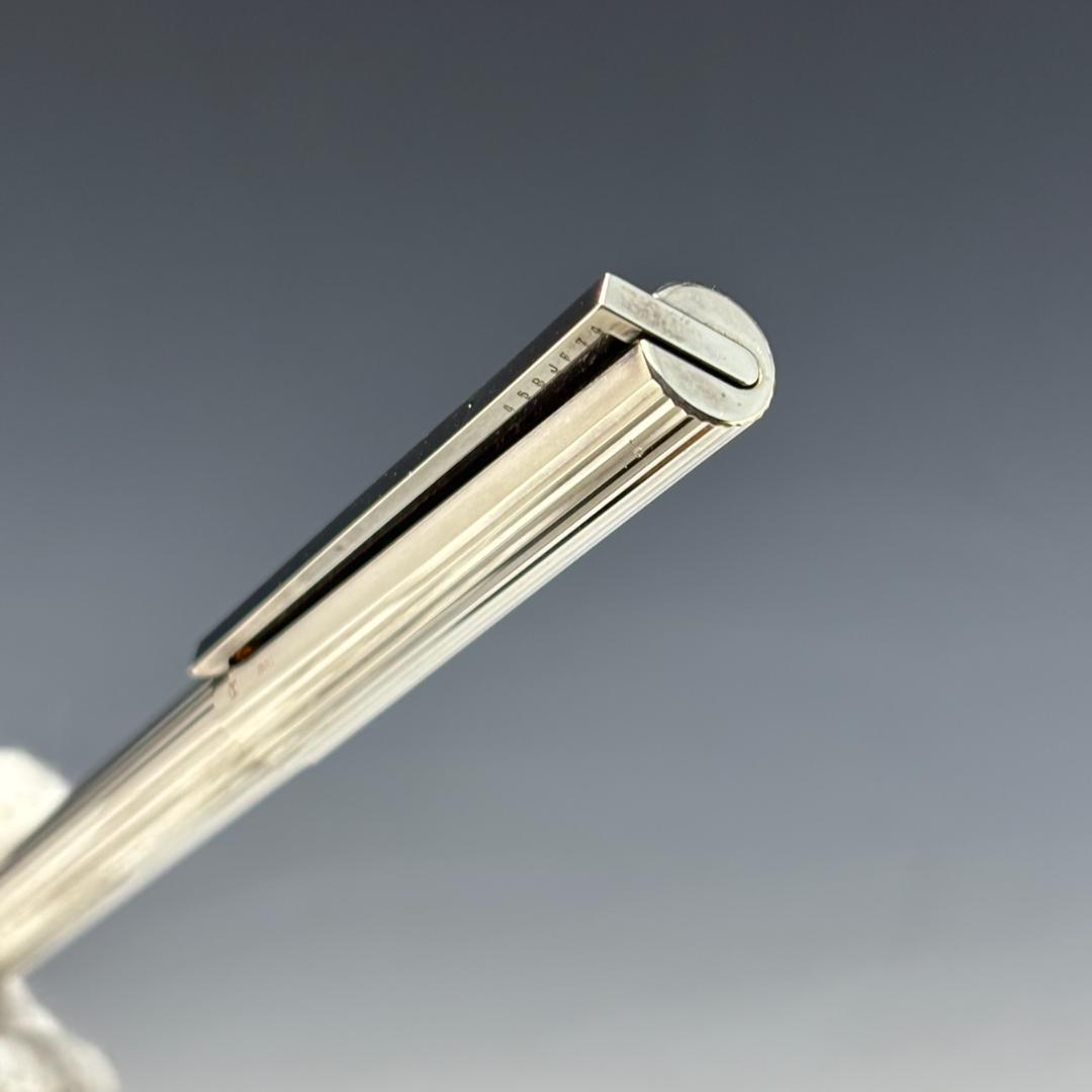 状態良【デュポン/S.T.Dupont本物】万年筆/シルバー/ペン先K18