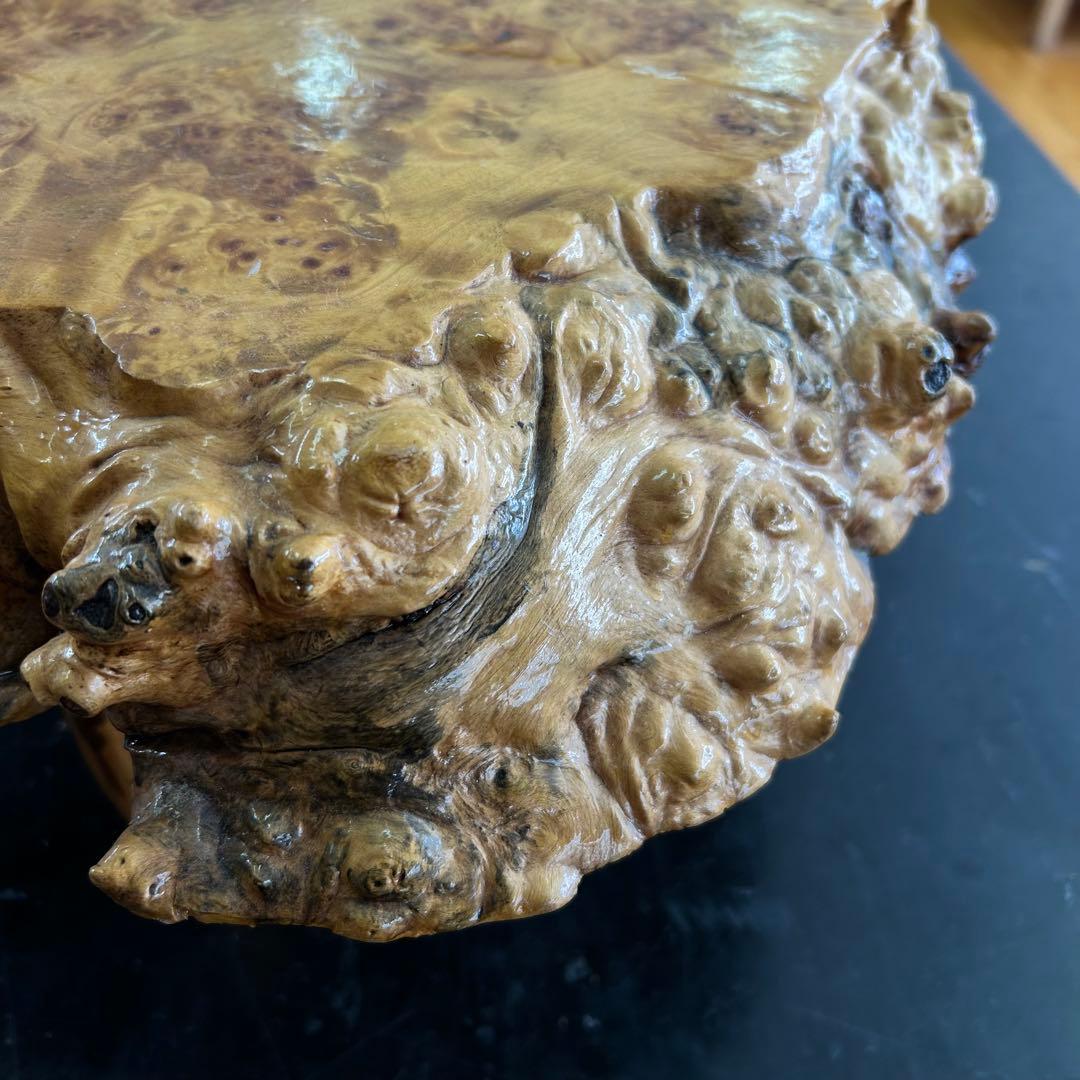 こぶ 無垢 一枚板 天然木 座卓 ローテーブル 鉢台 b