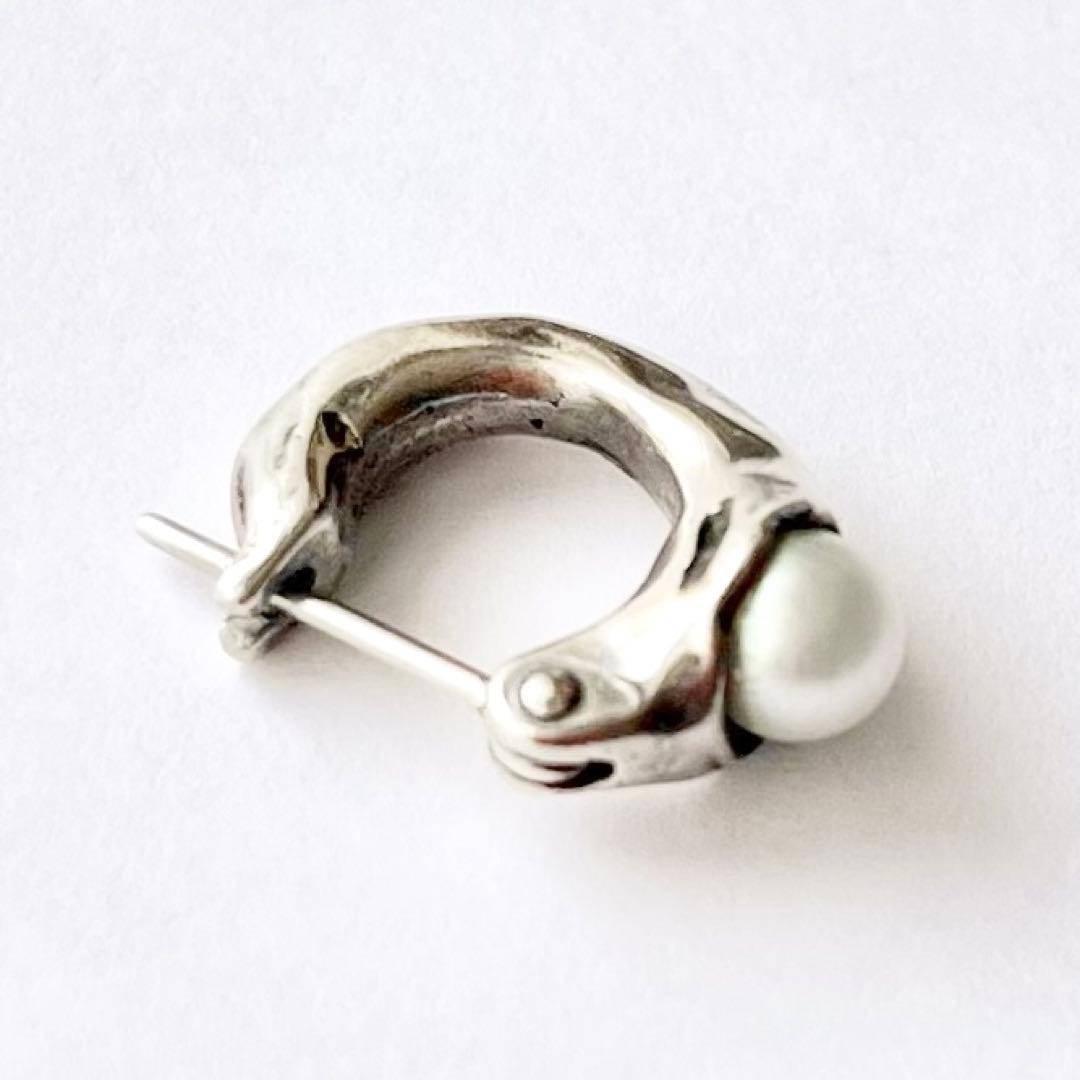 【状態良好】e.m. パールフープ シルバー 片耳ピアス