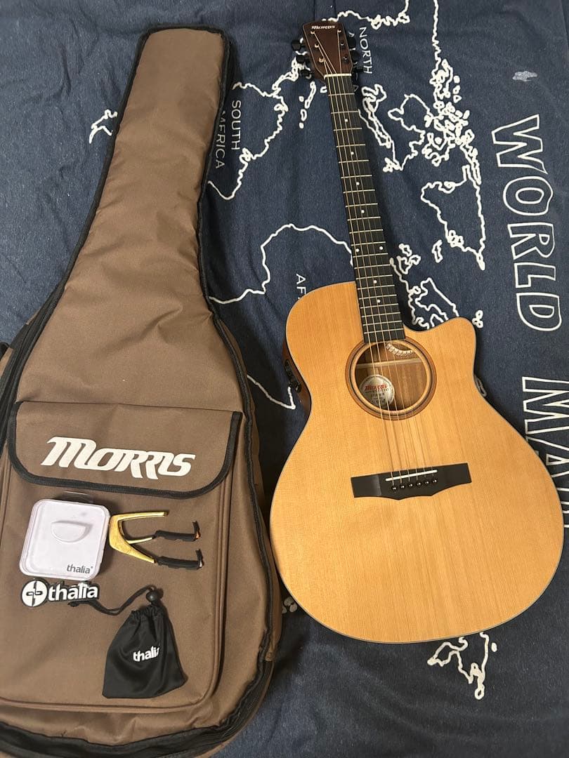 Morris S-31E アコギ タリアカポ ギターケースセット　もも