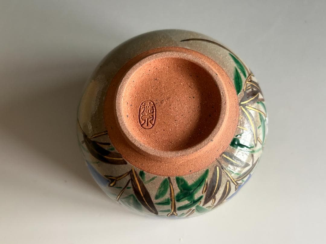 紫水釜　西村徳泉　乾山写　桔梗の絵　茶碗　茶道具