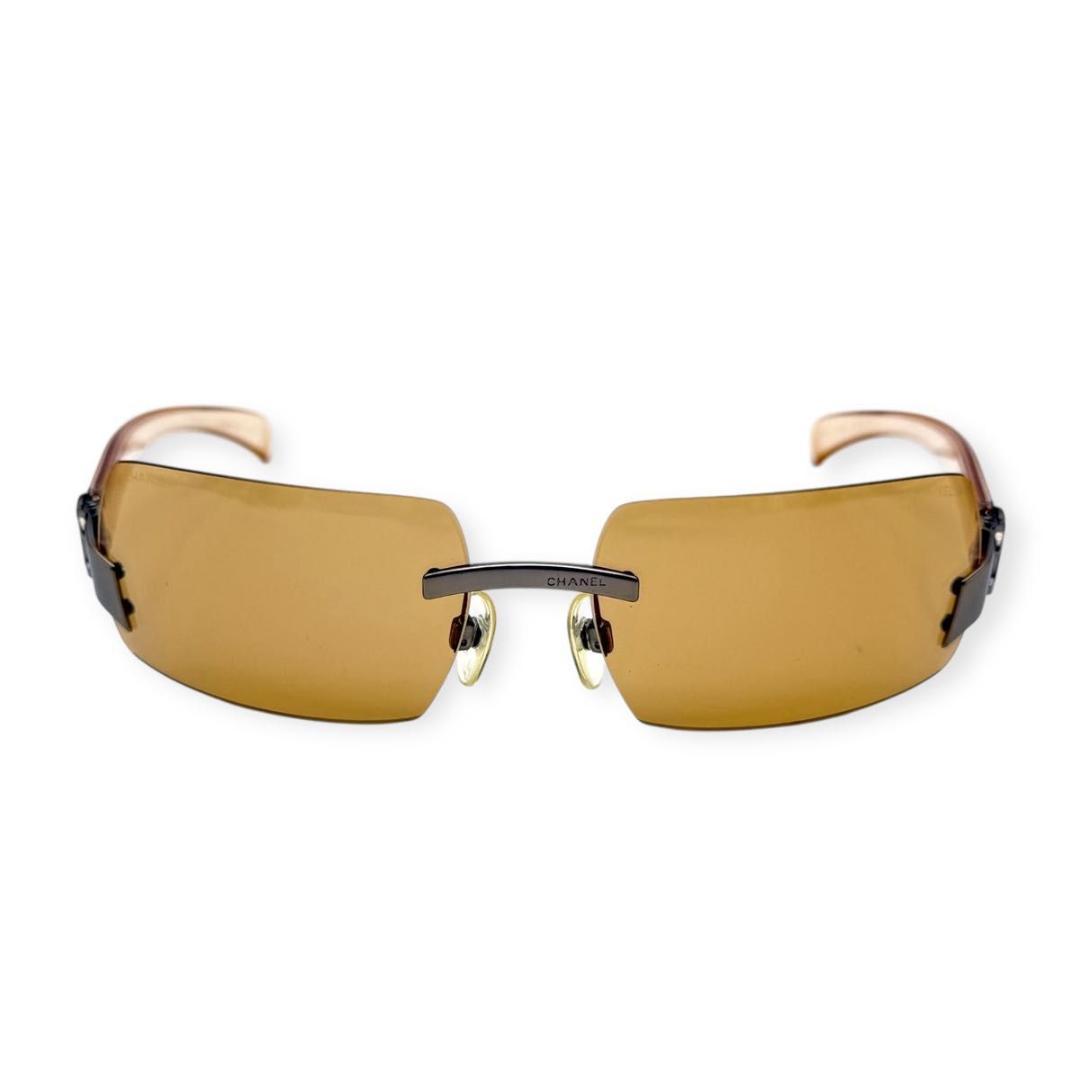 【美品】CHANEL シャネル　ココマーク　リムレス　サングラス　スクエア