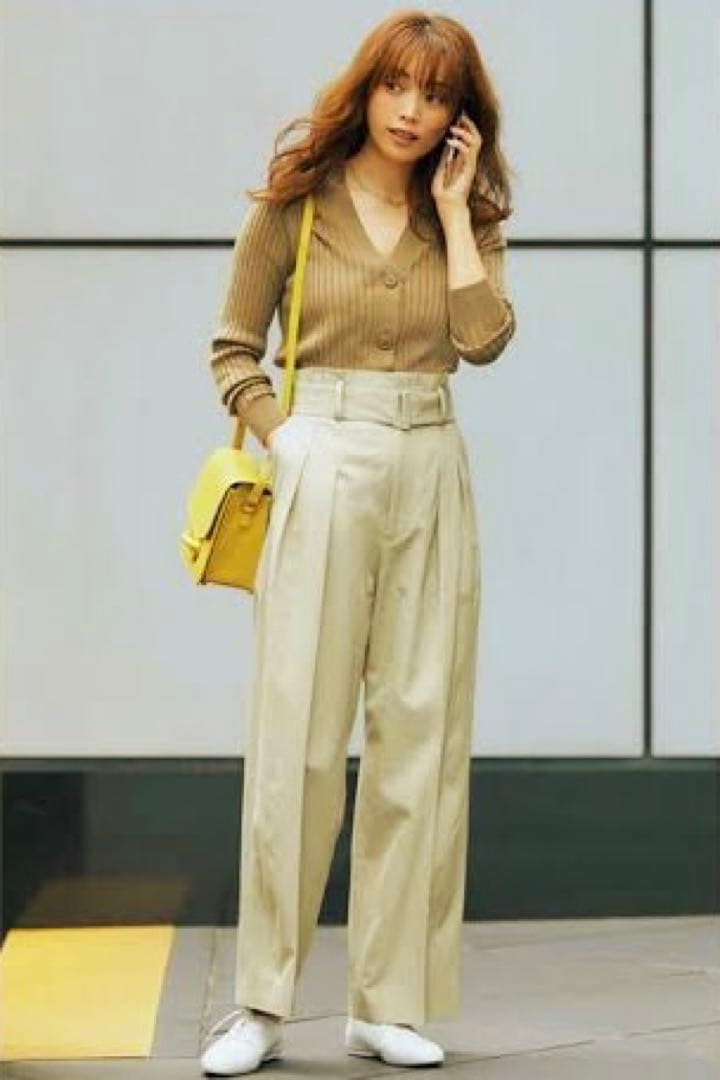 ロンハーマン  エブール  ビスコツイルハイウエストベルテッドパンツ