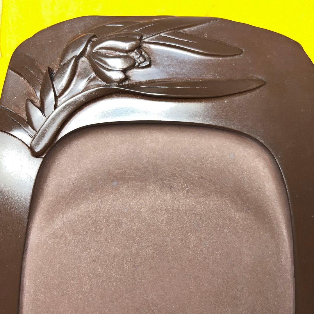 ⭕️赤間硯　蘭文研　伝統工芸士　下井唯石　新品美品　1.2kg超　共桐箱