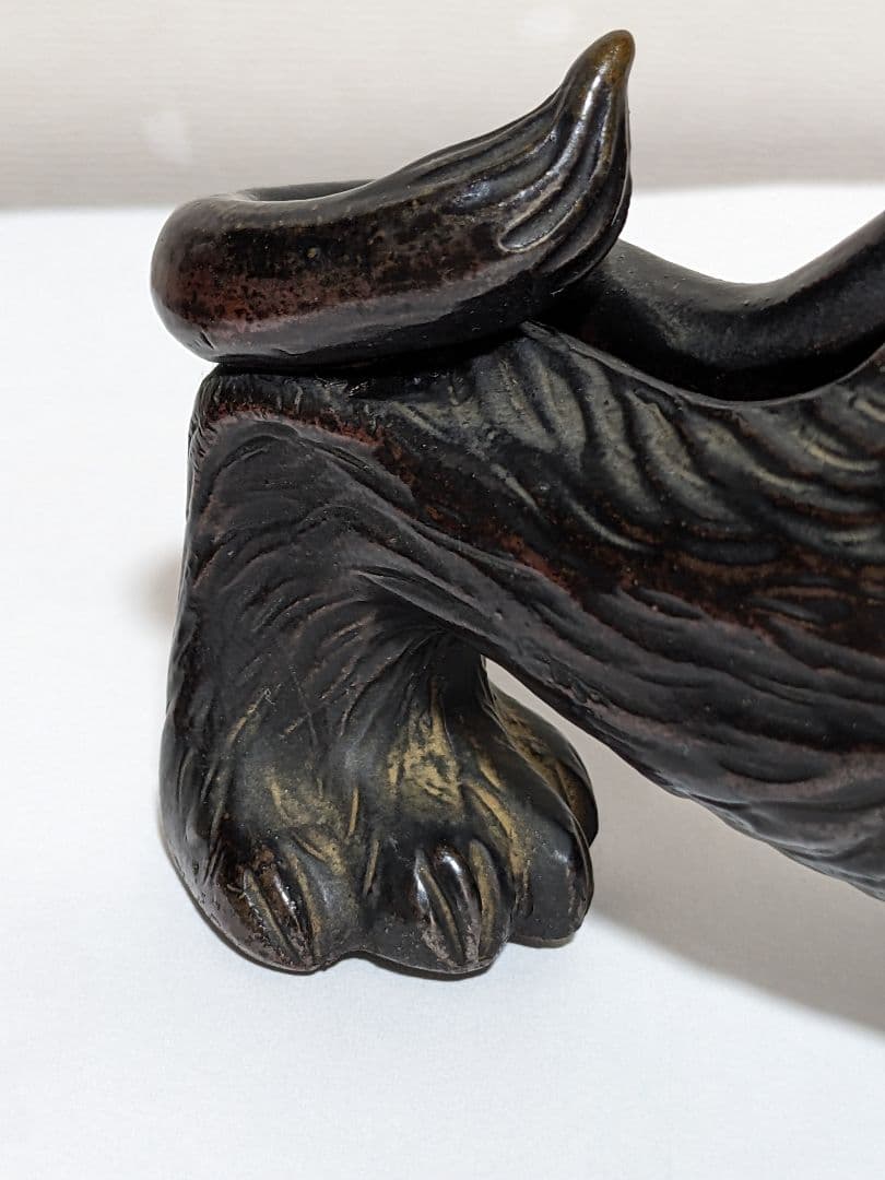 ♦陶磁器 風水獅子 ライオン置物 富 金運 財運 縁起物飾り 国内作家物 骨董品