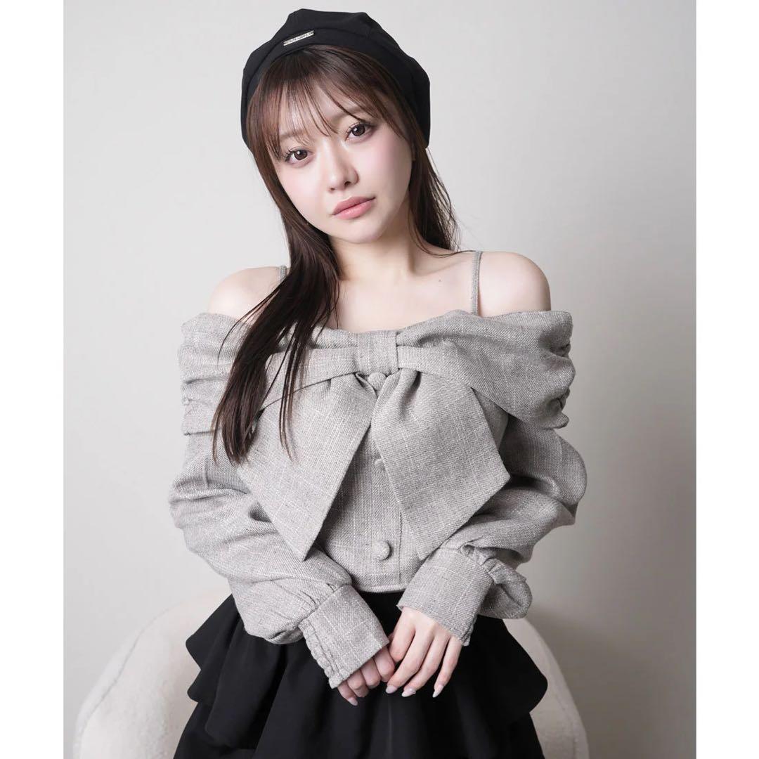 LIP SERVICE ♡ リボンオフショルロングスリーブトップス
