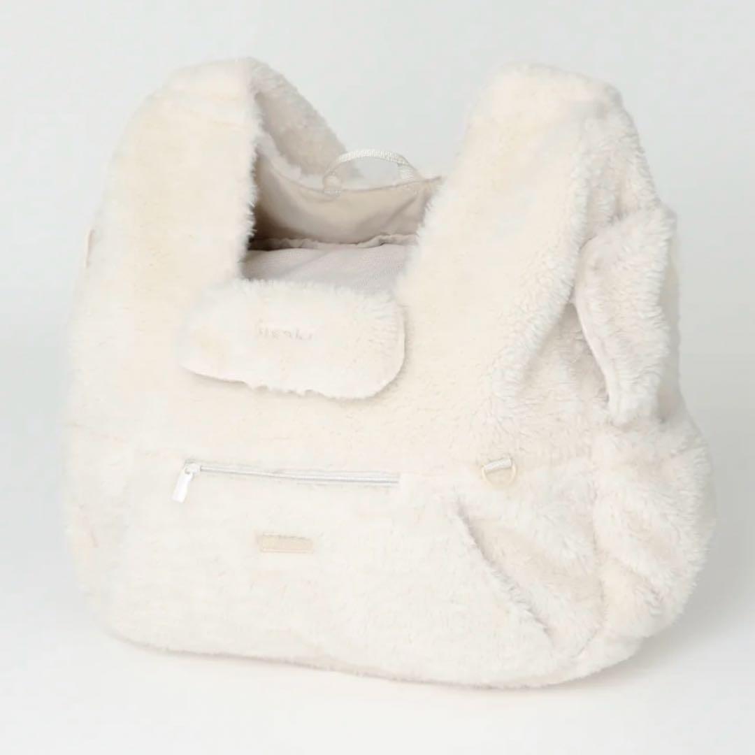 monchéri ボアメッシュ付きフロントリュック