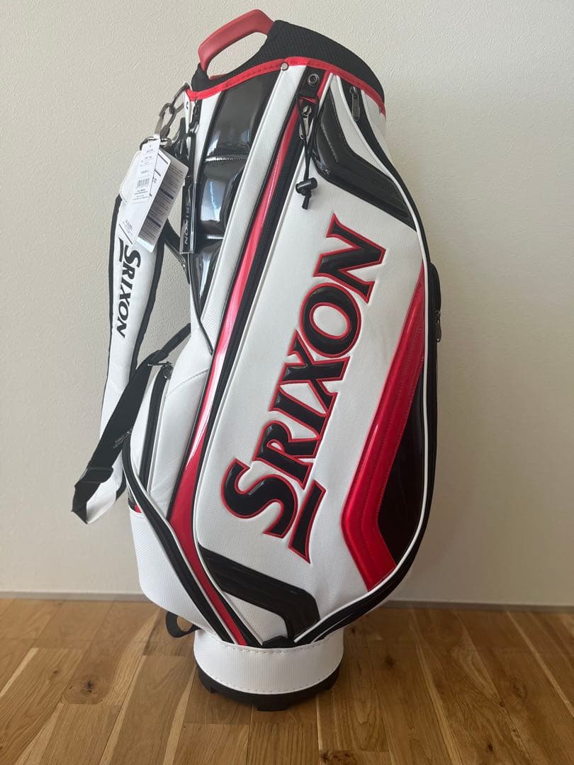 【新品未使用】Srixon キャディバッグ ホワイト/レッド　9.5型　3キロ