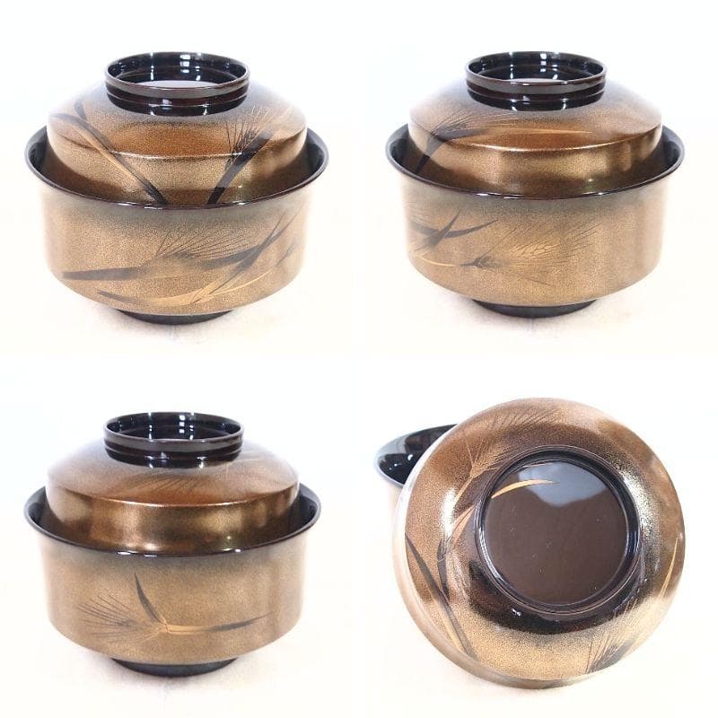 【高級・極美品】輪島塗 漆光堂 金地 絵変わり蒔絵 煮物椀 5客 雑煮椀 漆器