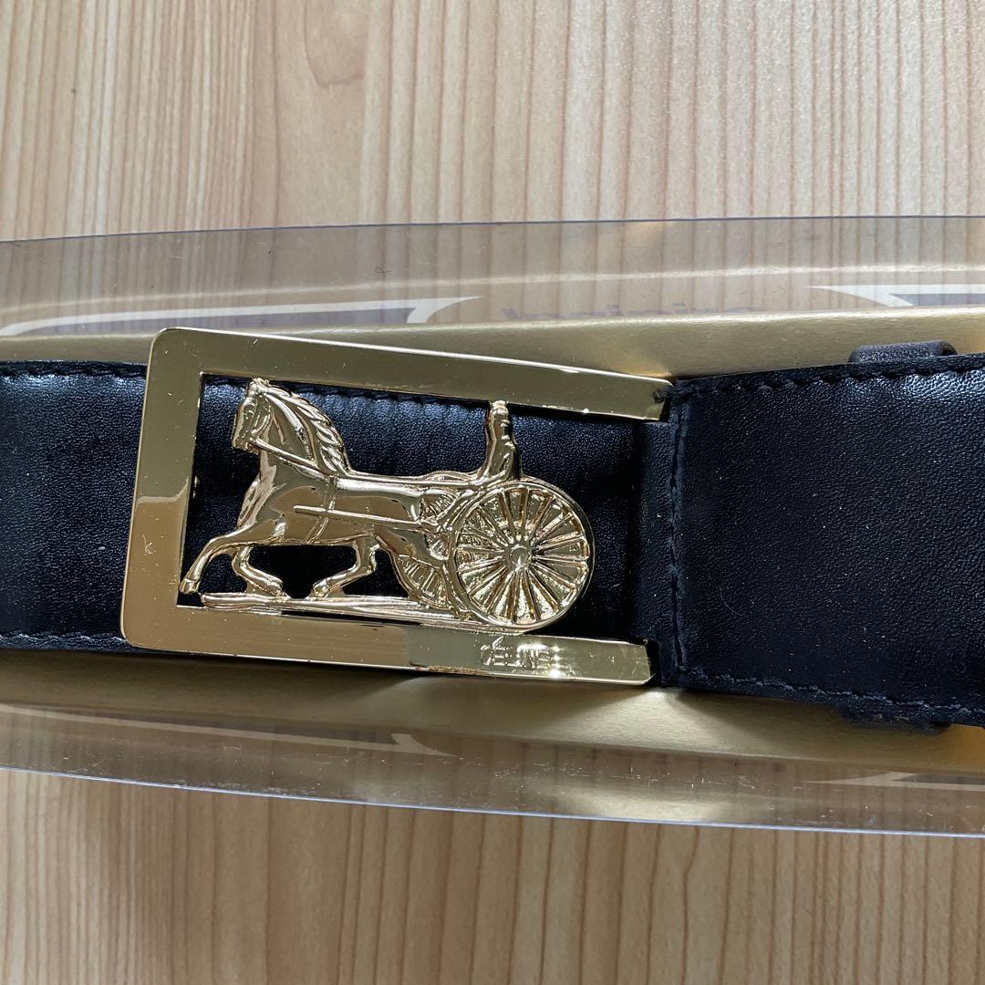 CELINE 黒レザーベルト